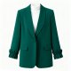 Emerald Green Blazer with Ruffled Cuffs
