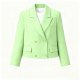 Lime Green Cropped Double-Breasted Blazer