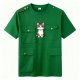 Cartoon Cat Print Green Cargo Pocket T-Shirt