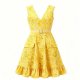 Yellow Floral Sleeveless Dress