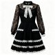 Black Lace-Trim Gothic Dress